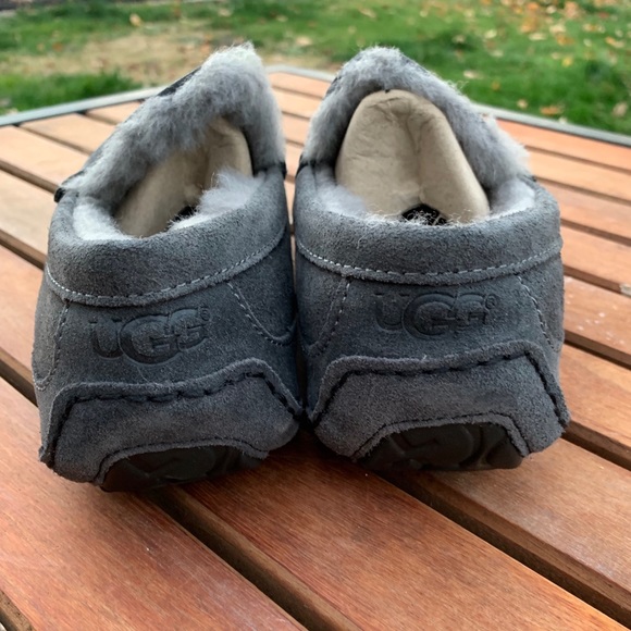 UGG ASCOT Suede Leather Wool Moccasins Loafers - Picture 4 of 9